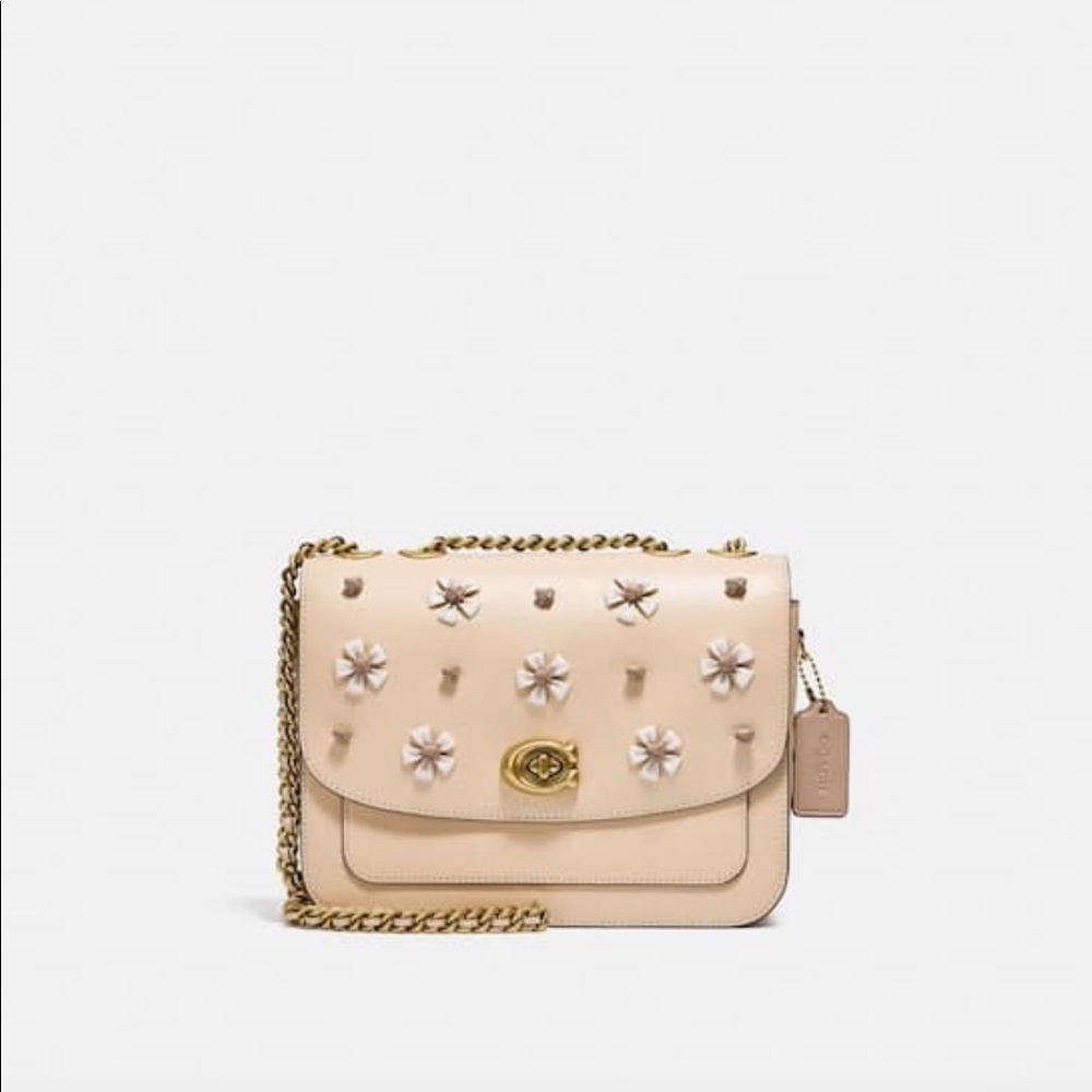 Coach 
Madison Shoulder Bag With Tea Rose Knot